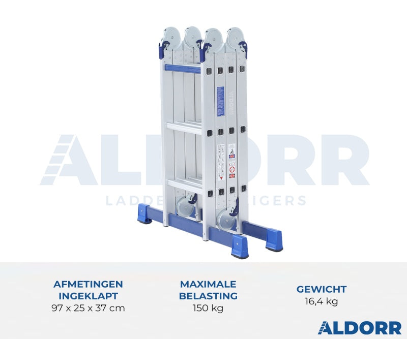 ALDORR Home Vouwladder - 4 x 3 Treden - 3,50 m - Zonder Platform