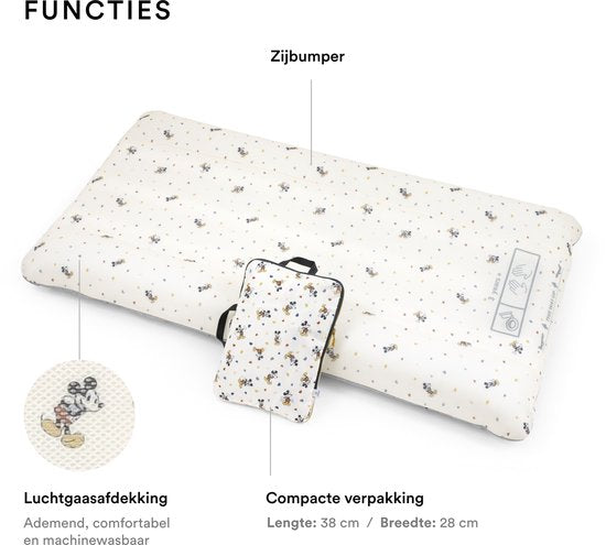 Stokke JetKids CloudSleeper, Mickey Celebration - Opblaasbaar reisbed - Geïntegreerde pomp, ademende mesh-hoes en bumpers over volledige lengte om uw kind veilig te houden - voor kinderen vanaf 3 jaar