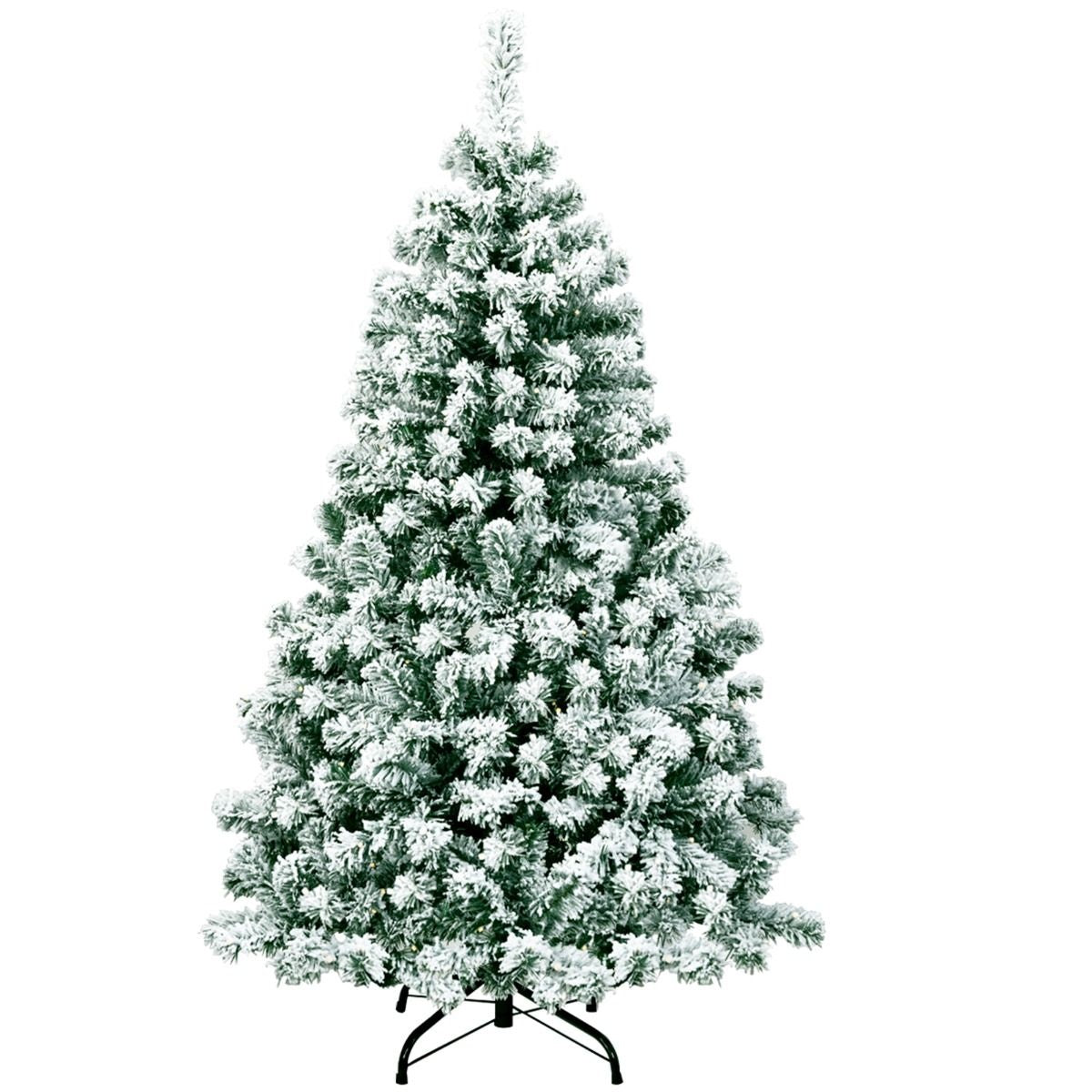 Coast Besneeuwde Kunstkerstboom met LED Wit/Groen – 79 x 135 cm – 400 Takpunten en 200 Warmwitte Lampjes