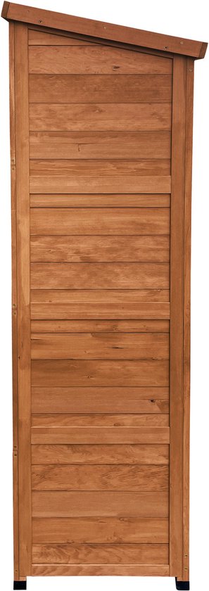 AXI Hugo houten opbergkast Coffee Bruin - Tuinkast met Verzinkt dak - 3 legplanken en bodem - FSC hout - Magneetsluiting - 85x52x174cm