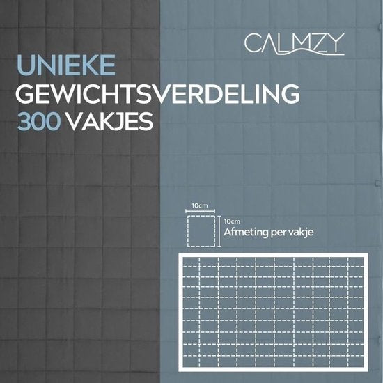 Calmzy Verzwaringsdeken - 9 kg Gewicht - 150 x 200 cm - 1 Persoons - Donkergrijs