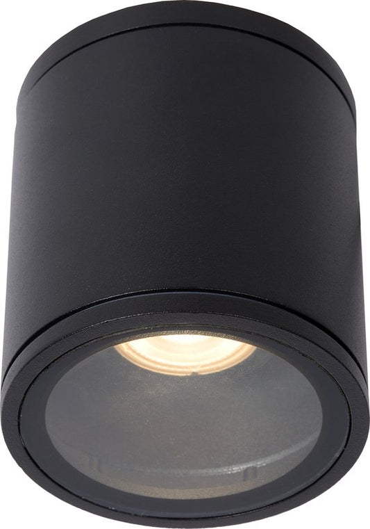Lucide AVEN - Plafondspot (Plafondlamp) Badkamer - Ø 9 cm - 1xGU10 - IP65 - Zwart