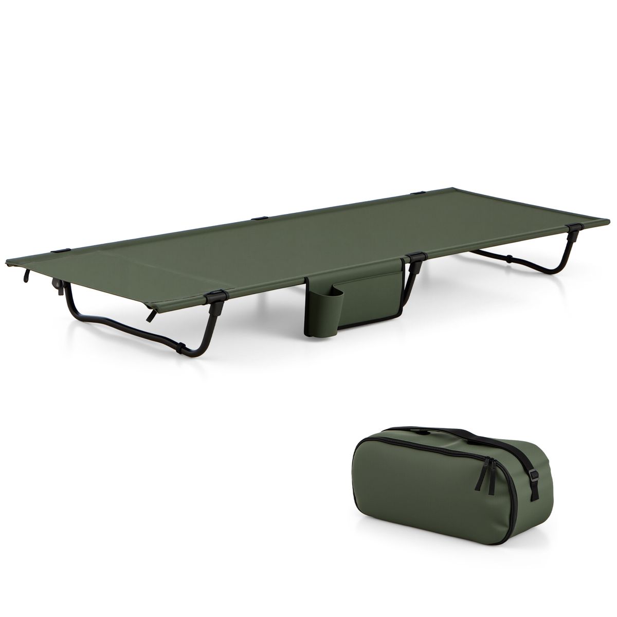 Coast Opvouwbaar Campingbed - ultralicht - met zijvak en kussencompartiment - groen