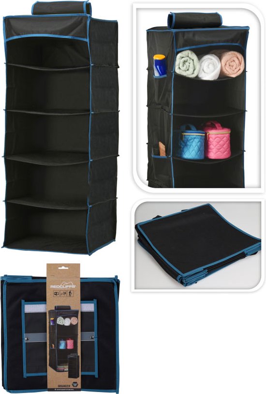 Redcliffs Tentorganizer - Hangorganizer 5 Vaks - 34x34x85cm-600D Oxford polyester-PU coated