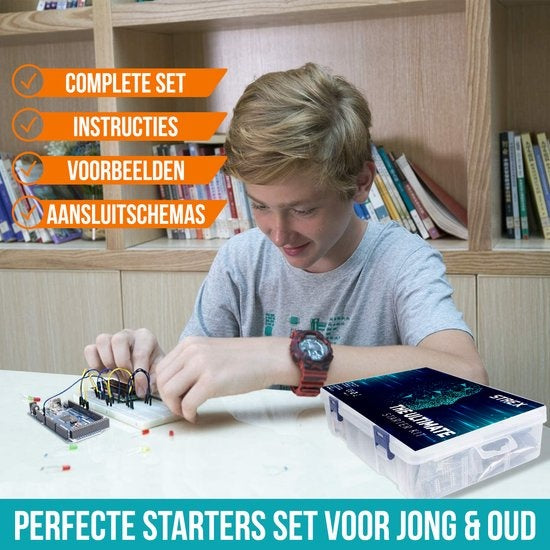 Strex Starter Kit geschikt voor Arduino - ATmega328P - 244 Delig - In Plastic Opbergdoos