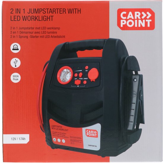 Carpoint Jumpstarter – 12 Volt – Continue vermogen 400A – LED verlichting – Starthulp