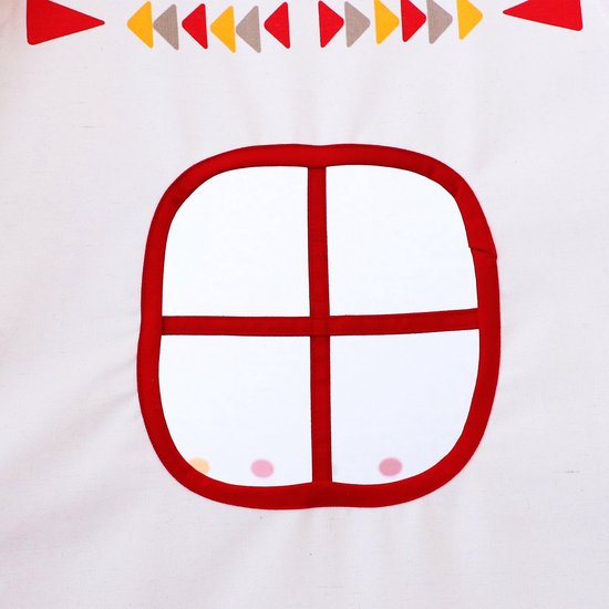 Sunny LED Tipi Tent Rood/wit - 60 LED lampjes - FSC houten palen - 120 x 120 x 160 cm