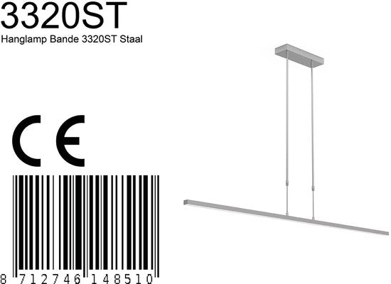 Steinhauer - hanglamp - Bande - staal - acryl metaal - design lamp - LED - 3320ST