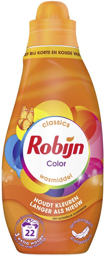 Robijn Klein & Krachtig Wasmiddel Color 22 Wasbeurten 665 ml