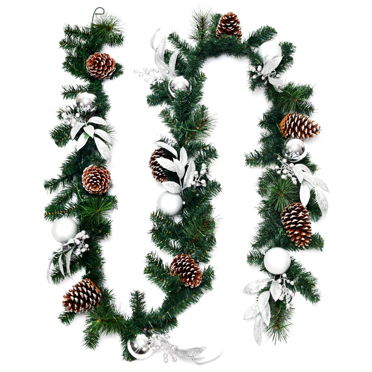 Coast Kerstslinger Groen – 274 cm – Met 50 Warmwitte LED-Lampjes en Kerstdecoratie