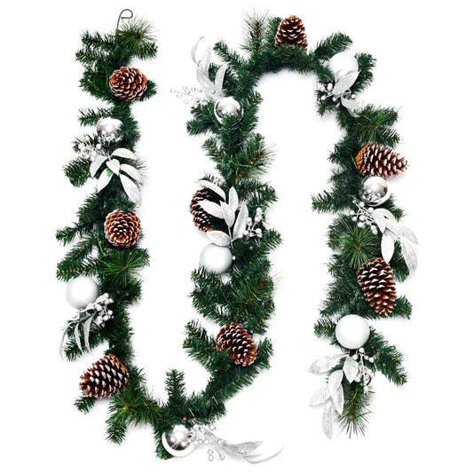 Coast Kerstslinger Groen – 274 cm – Met 50 Warmwitte LED-Lampjes en Kerstdecoratie