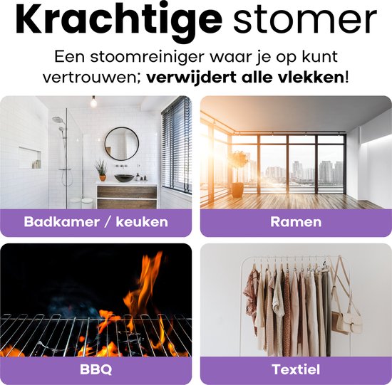 Hendriqs® XL Stoomreiniger 105 °C - 1,5L Stomer voor Keuken & Badkamer & BBQ - Handstoomreiniger Schoonmaak - Stoomapparaat Reiniger - Handstomer - Steam Cleaner Stoom - Reinigingsmachine - Draagbare Vlekkenreiniger - Stoomapparaat Badkamer