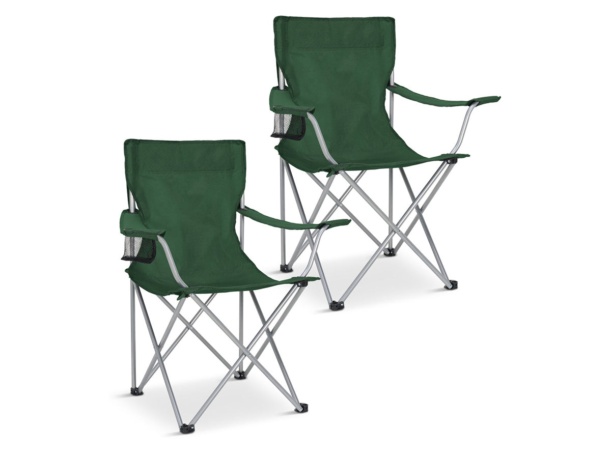 Trvlmore Campingstoelen Basic Set van 2 - Zwart - Lichtgewicht 2,2 kg - Draagvermogen 120 kg