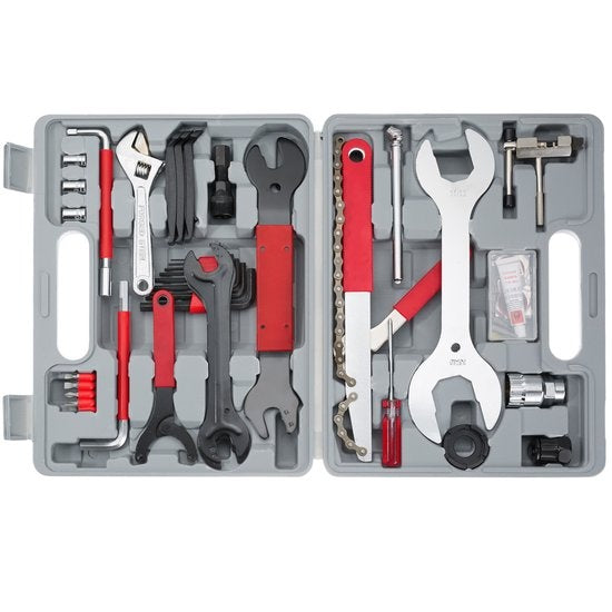 tectake - Fietsgereedschap gereedschapskoffer - 50-delig - grijs - 403284