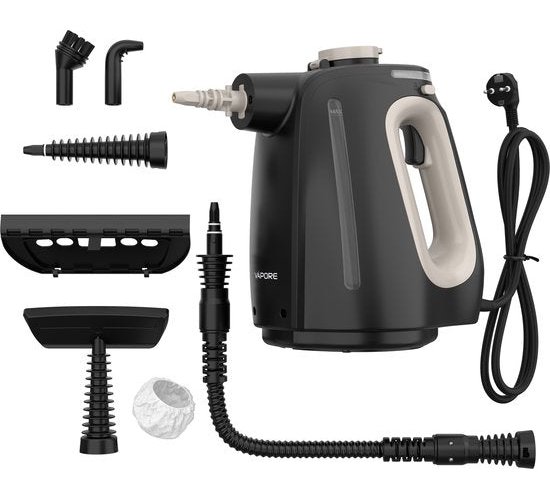Vapore 11-in-1 Stoomreiniger - 1350W - 530ML - Incl. Opbergtas - Voor Vloer, Badkamer, Kleding en Bank - Tapijtreiniger - Handstoomreiniger - Handstomer - Stoomapparaat