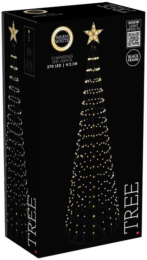 LED kerstdecoratie voor buiten 210 cm met 370 warm witte LED's