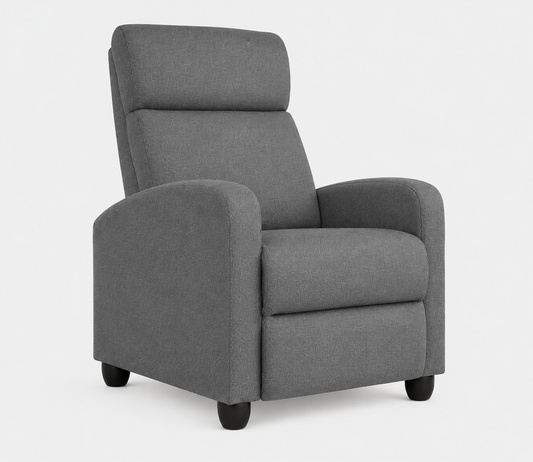 Yaheetech Relaxstoel Verstelbaar - Grijs - Linnen TV Fauteuil met Voetensteun en Ligfunctie