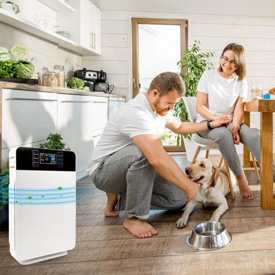 Livington AirPurifier - Luchtreiniger 30 m² Wit - 6-delig filtersysteem - HEPA-filter, actief koolfilter, UV-filter, ionisator