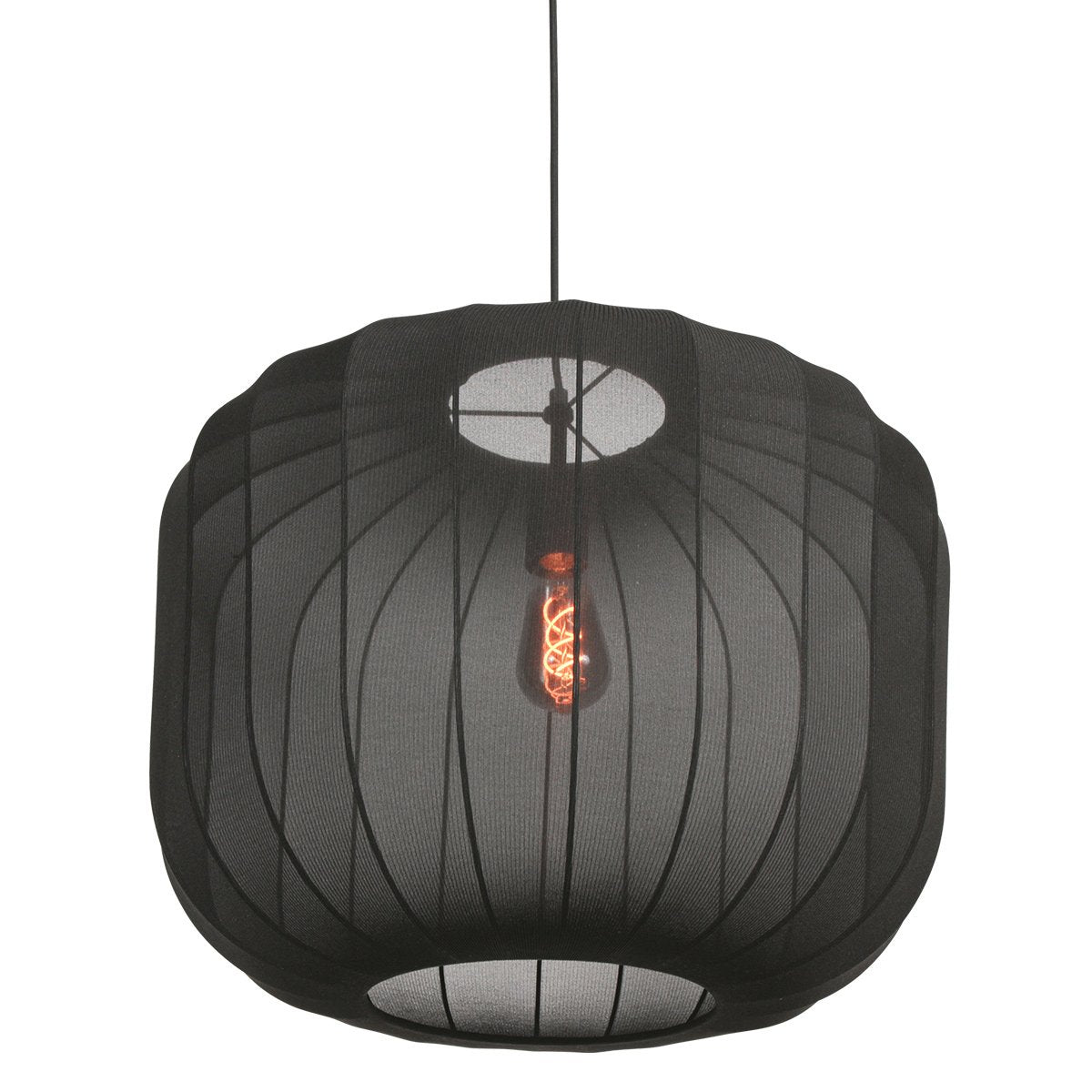 Anne Lighting - hanglamp - Sable - zwart - linnen metaal - Ø 55cm - E27 - 4192ZW