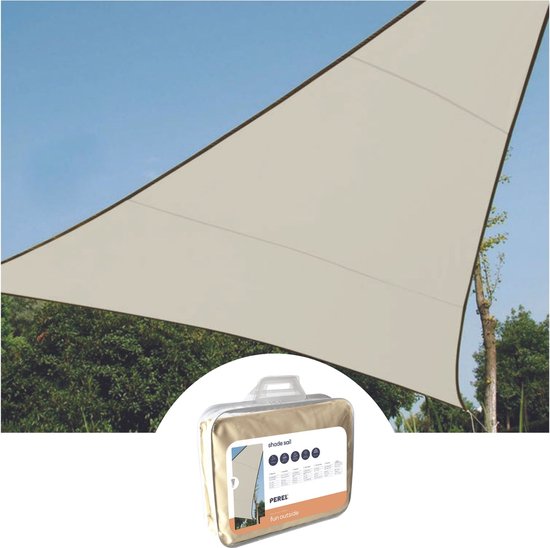 Perel Schaduwdoek waterafstotend 3.6 x 3.6 x 3.6 m 160 g/m² polyester driehoek crème