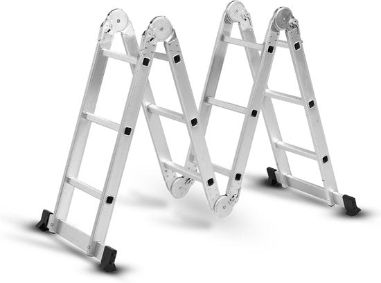 Hammersmith SuperLadder - De universele ladder - multifunctionele ladder gemaakt van vliegtuig aluminium - tot 3,4m - 12 sporten - met rubberen antislipvoeten