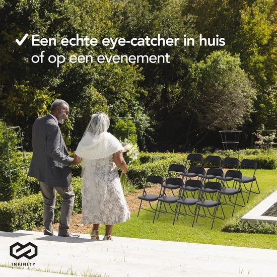 Infinity Goods Klapstoel - Vouwstoel - Eettafelstoel - Opklapbare Stoel - 43 x 47 x 80 CM - Stoel - Zwart