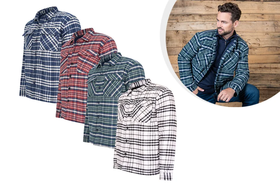 Mj Woodsman - Heerlijk warm, gevoerd houthakkershemd met ruiten - Navy - Maat M