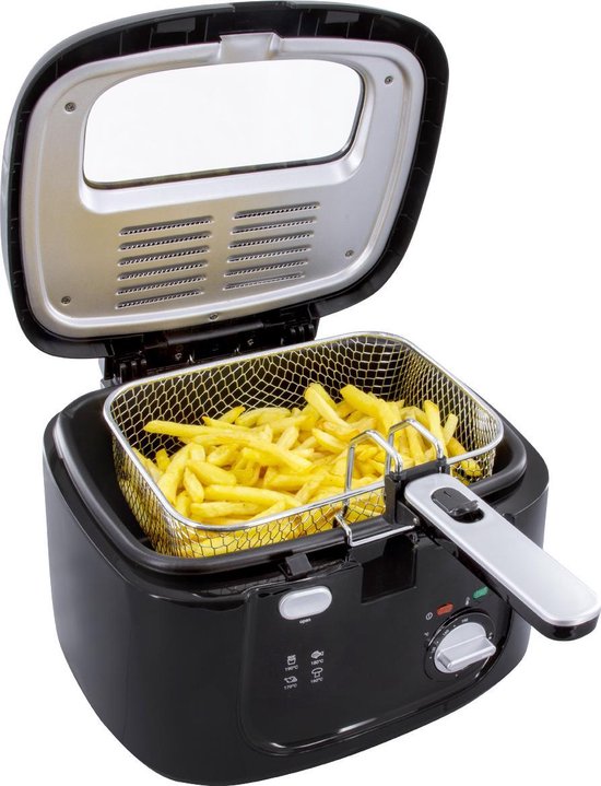 Tomado TDF2501B - Frituurpan - 2,5 liter - Anti reukfilter – Kunststof friteuse - PFAS vrij - Zwart