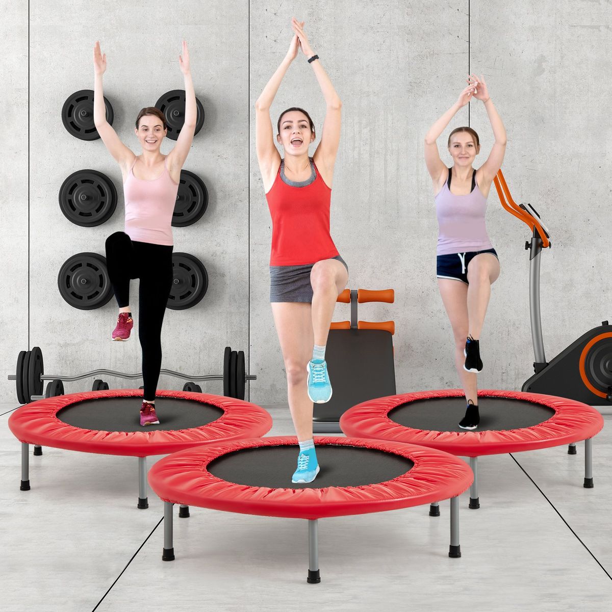Coast Mini Trampoline - Opvouwbaar - Kindertrampoline tot 150 kg - rood Ø 97 cm