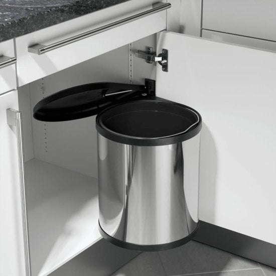Hailo Compact-Box M Prullenbak - 15 l - Inbouwprullenbak - RVS
