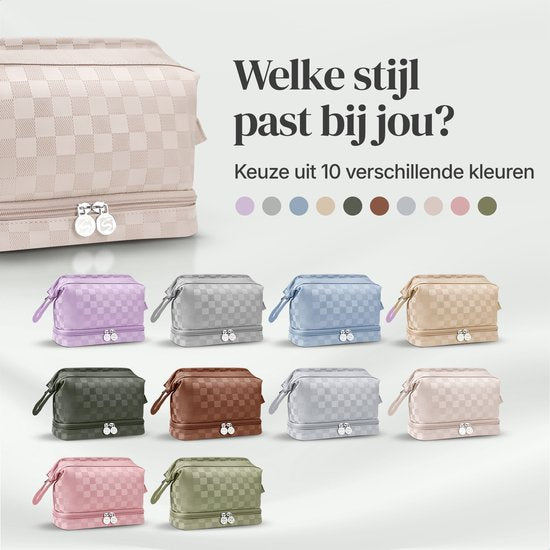 SC Travel Essentials - Toilettas en Make-up Organizer - Waterdicht en Compact - Geschikt voor Reis en Dagelijks Gebruik - Unisex - Lichtroze