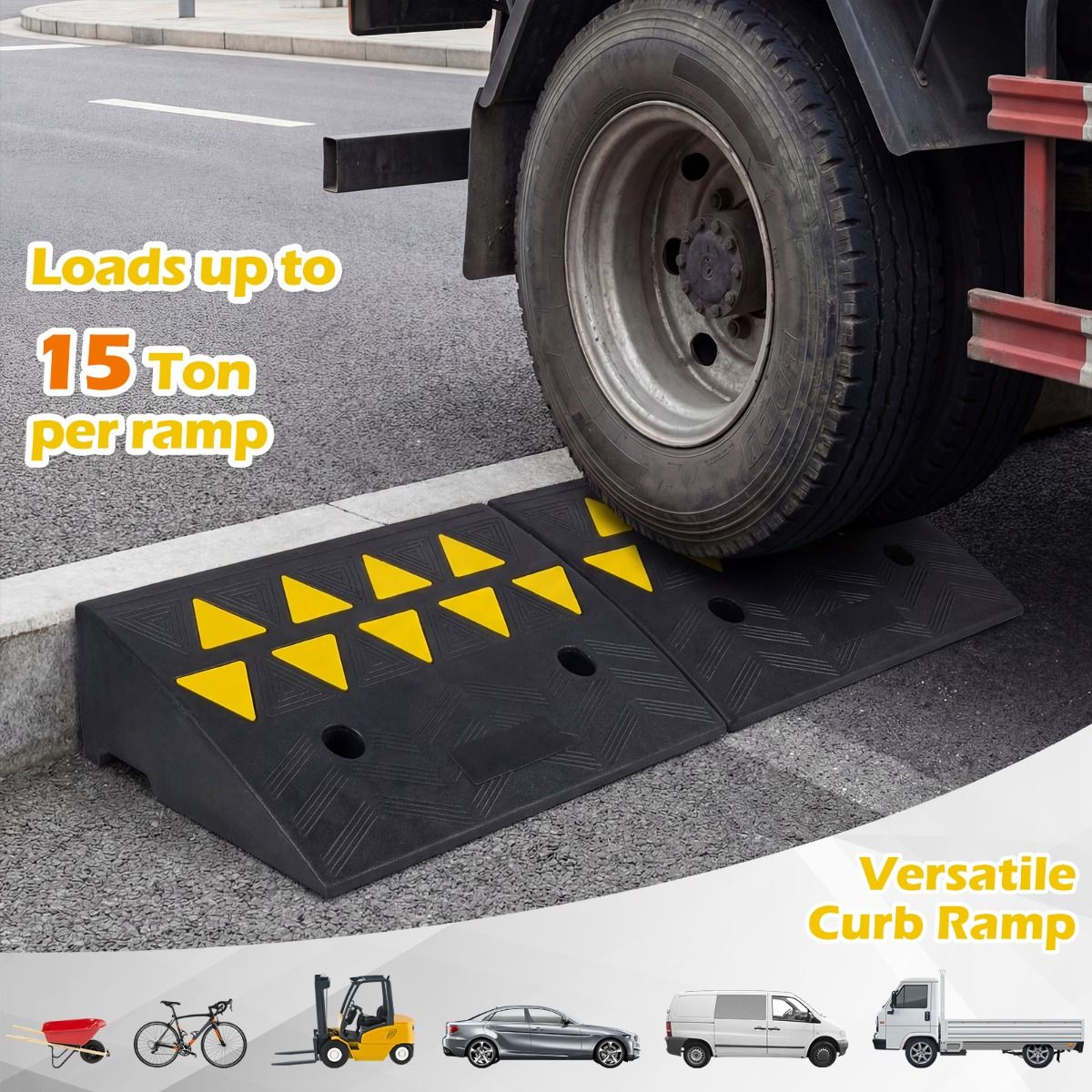 Coast Drempelopstapjes Set - Antislip rubber - Draagvermogen 15 ton - td10057-2ijs - maat M
