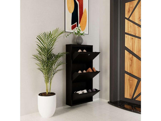 Kalune Metalen Schoenenkast - 3 Vakken - 50 x 103 cm - Zwart