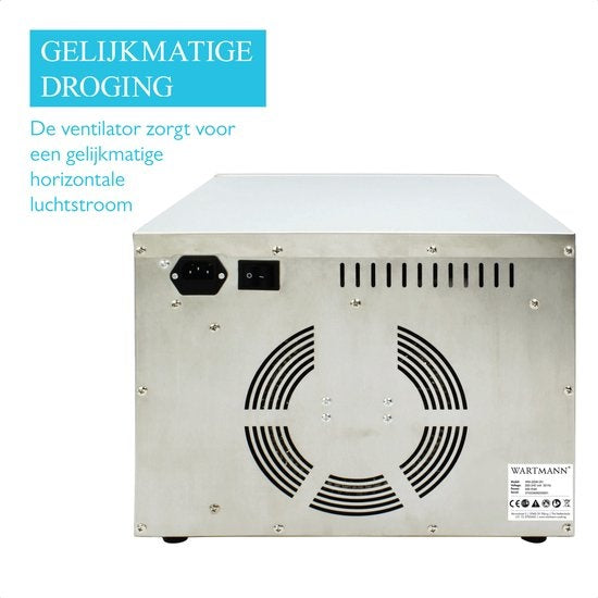 Wartmann 2206 DH voedseldroger, droogoven, dehydrator, RVS, 6-laags.