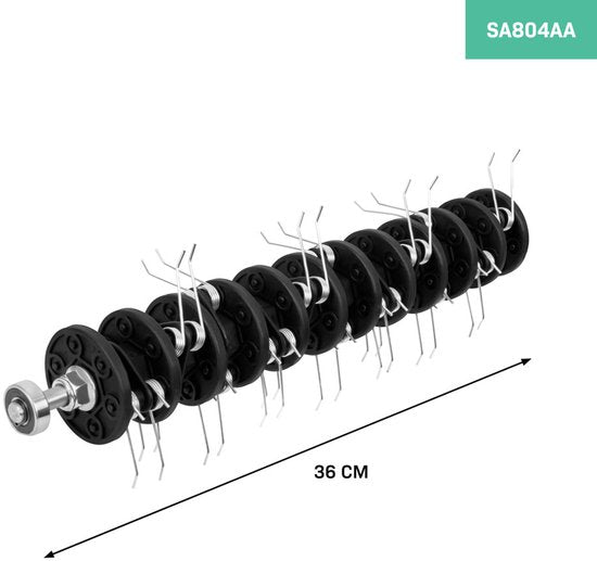 VONROC Beluchtingsrol – 36 cm - voor VONROC verticuteermachine / gazonbeluchter SA502AC