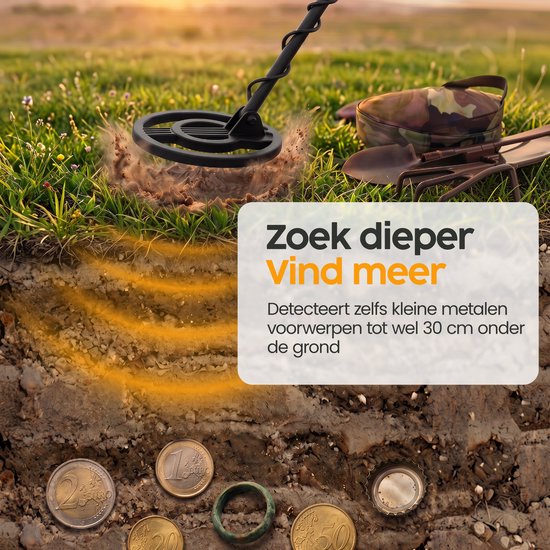 Infinity Goods Metaaldetector Pro - Volwassenen & Kinderen - Complete Set - Waterdichte Zoekspoel - Verstelbaar - Professioneel