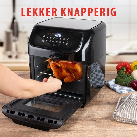 alpina Airfryer Oven 12L - Heteluchtfriteuse 1800W - Heteluchtoven met Bak en Grillfunctie