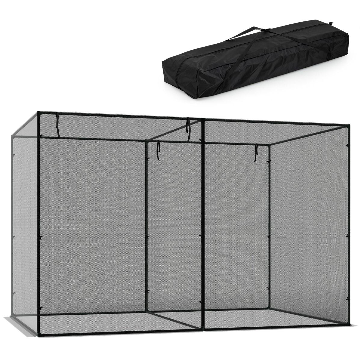 Coast Plantentent - Metalen frame - Insectengaas - Met draagtas - 310 x 200 x 200 cm - Zwart