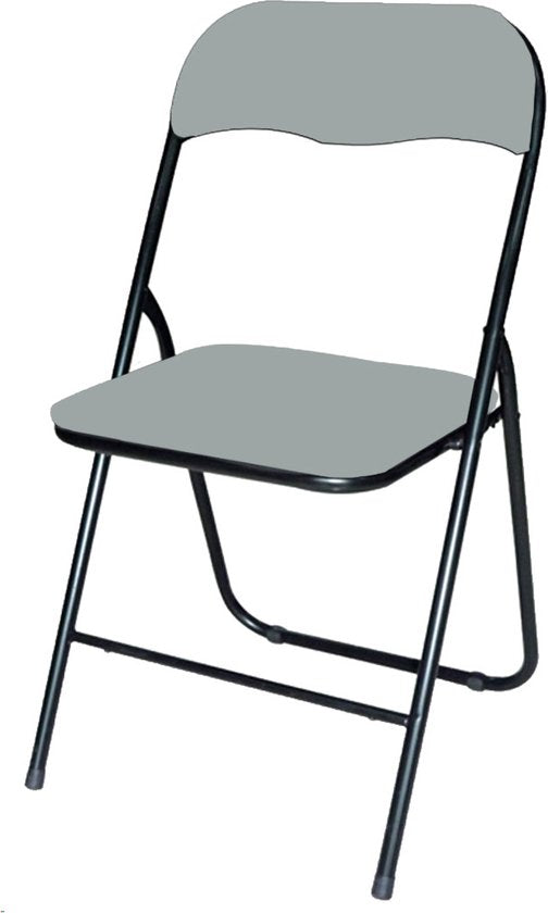 BRASQ Klapstoel Grijs Zwart - Vouwstoel - Opvouwbare stoel 43x38x78 cm - PVC - Eettafelstoel