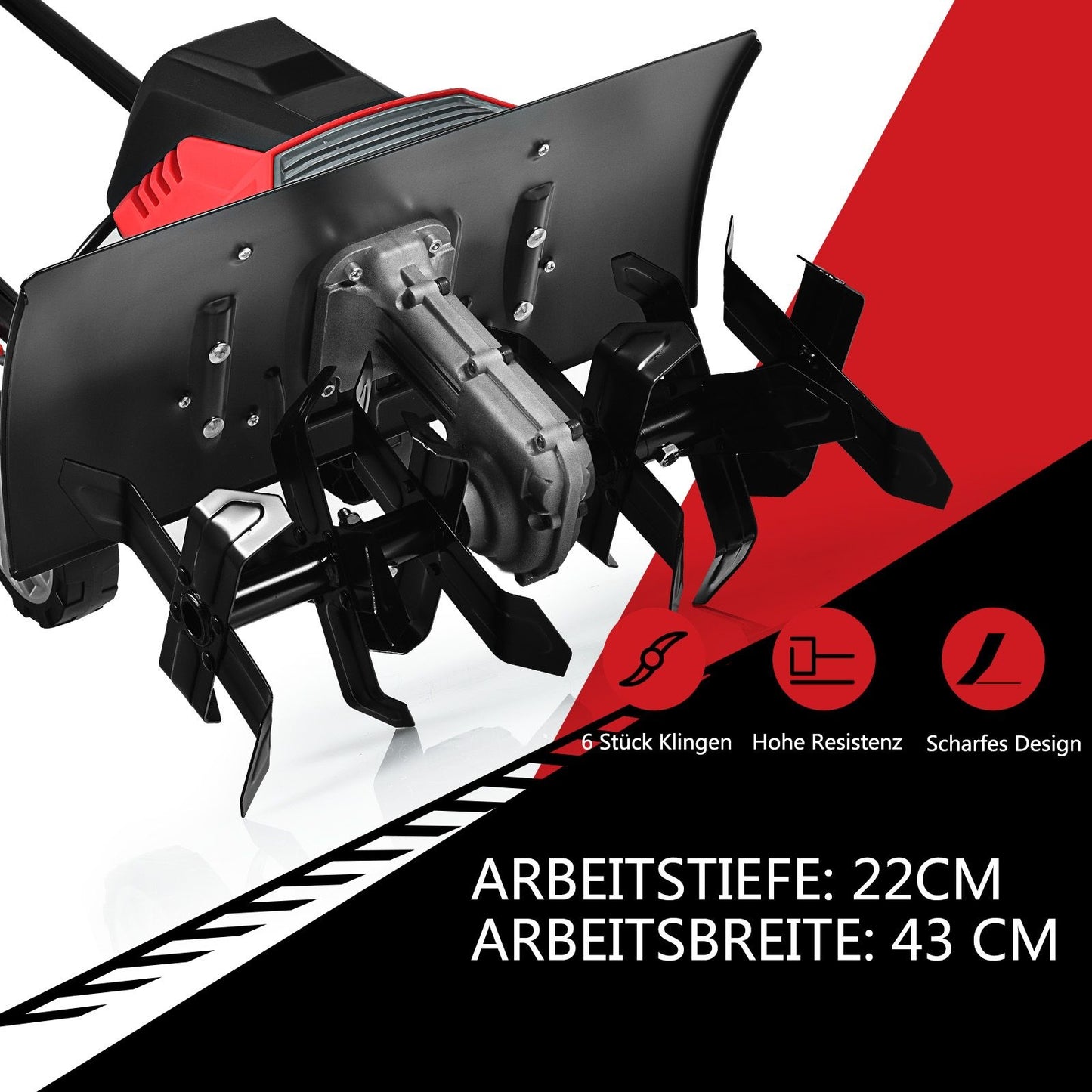 Coast Elektrische Bodemfrees en Cultivator - Mini-cultivator - Rood & Zwart