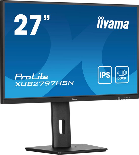iiyama ProLite XUB2797HSN-B2 - 27 inch - Full HD - IPS - USB-Hub (4x) - Verstelbaar - USB-C Dock