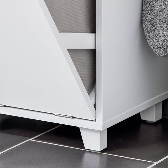 SoBuy BZR159-W Waskast - Witte Badkamermeubel met Opbergvakken