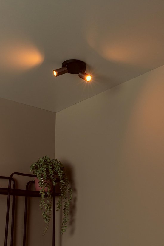 Lucide RITMO - Plafondspot (Plafondlamp) - Ø 15 cm - 2xGU10 (MR11) - Koffie