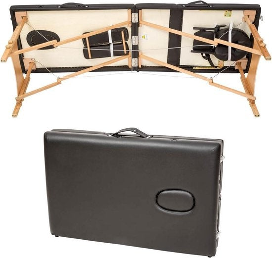3 zones mobiele massagetafel- Bekleding 3 cm + draagtas zwart