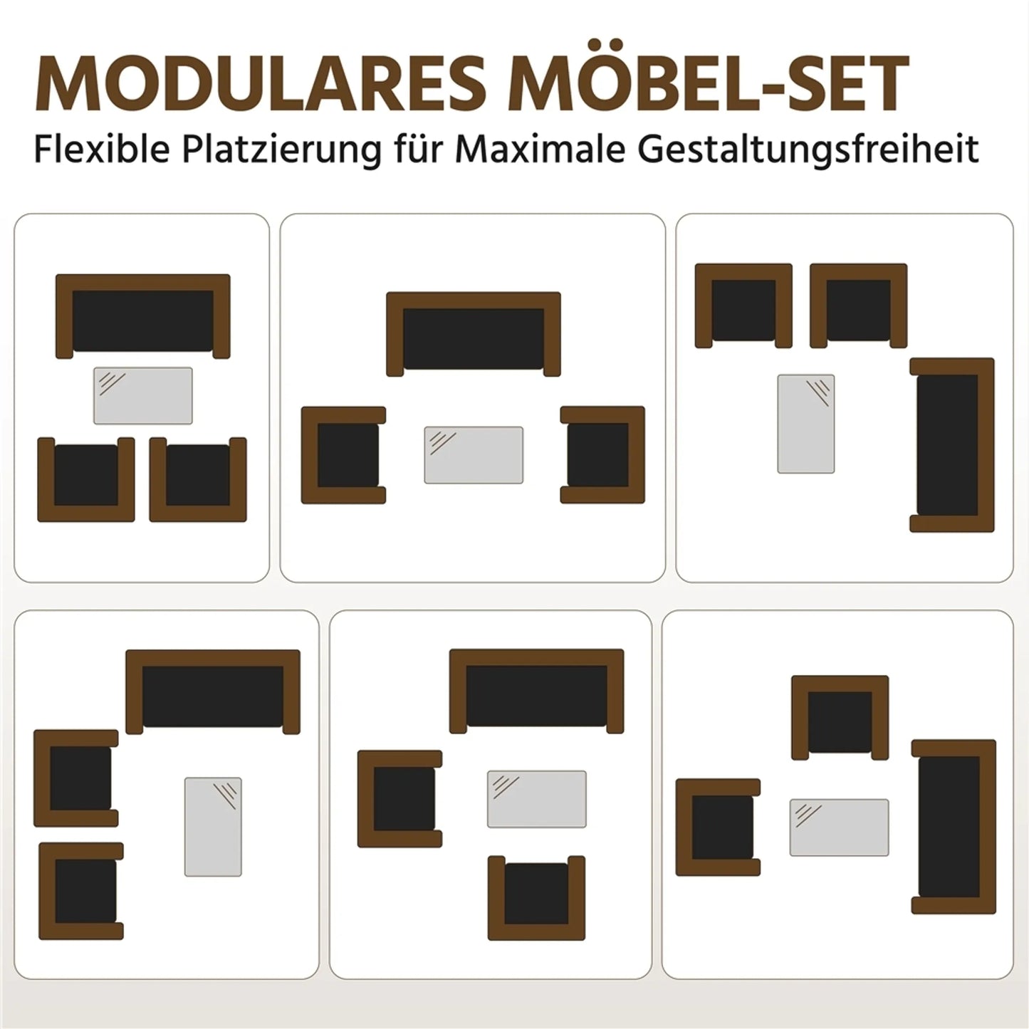 Yaheetech Tuinset Loungeset 4-Delig – 100 x 59,5 x 83,5 cm – Voorzien Van Handgeweven PE-Rattan En Glazen Tafelblad En Wasbare Kussens – Voor Tuin En Balkon – Zwart Polyethyleen En Metaal