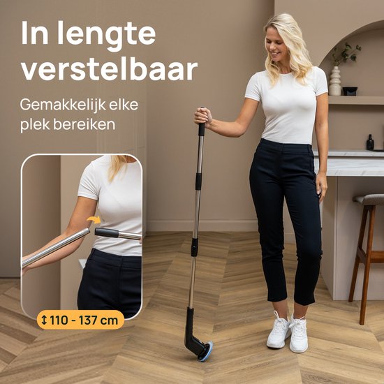 Skrub Elektrische Schoonmaakborstel - Schrobborstel met steel voor Badkamer - 8 opzetstukken