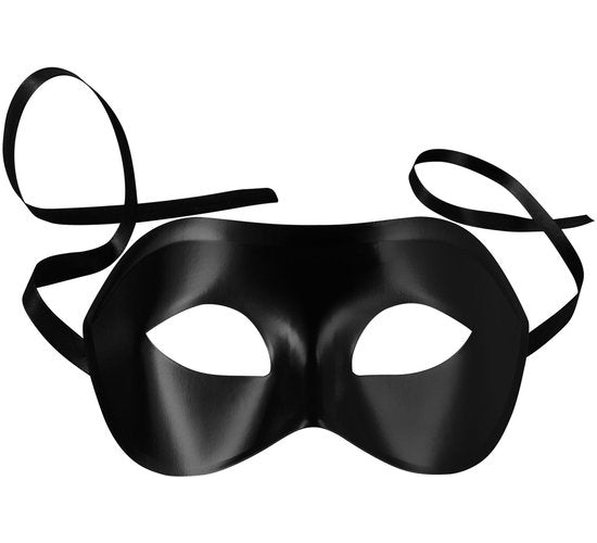 Dressforfun Venetiaans masker eenkleurig zwart - verkleedkleding kostuum halloween verkleden feestkleding carnavalskleding carnaval feestkledij partykleding - 303536