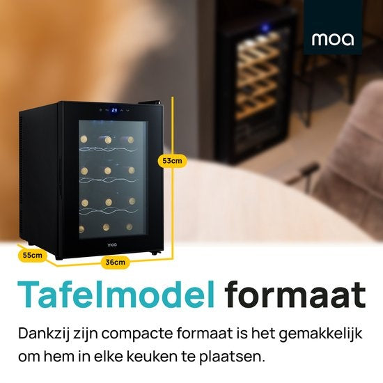 MOA Wijnkoelkast - Wijnkoeler - Wijnklimaatkast - 12 flessen - WC40