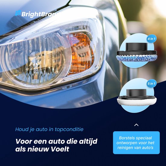 Brightbrand PowerScrub Pro - Elektrische schoonmaakborstel - Schrobborstel - Voor Badkamer en Keuken - Reiniger - Schrobber Met Steel – Luiwagen – Polijstmachine - poetsmachine met 10 opzetstukken