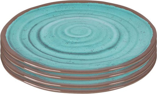 Bo-Camp - Ontbijtbord - Halo - 4 Stuks - Melamine - Aqua
